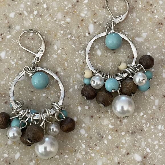 Silvertone and Turquoise Necklace, Bracelet, & Earring Set - Picture 2 of 8